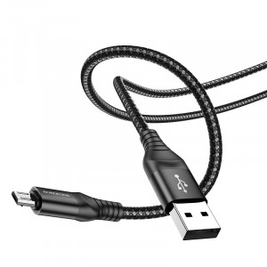 Cablu Borofone BX56 Delightful - USB to Micro USB - 2,4A 1 metru negru - Img 2
