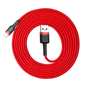 Cablu Date si Incarcare Baseus USB la Lightning Cafule, 2A, 3 m, Rosu, PMCALKLF-R09 - Img 5