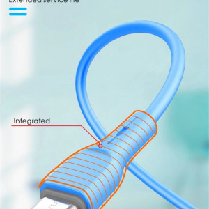 Cablu Silicone - USB to Lightning - QC 3.0 1 metre blue