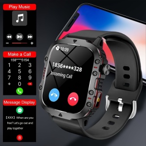 Ceas Smartwatch 4.65 cm cu ecran tactil, carcasă din aliaj, curea silicon, TMFN9220732 - Img 7