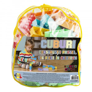 Cuburi constructii, pastel, 136 piese/ghiozdan - ROBENTOYS - Img 2