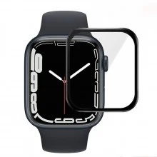 Folie Sticla Tempered Acrylic Full Glue pentru Apple Watch Series 7 45mm