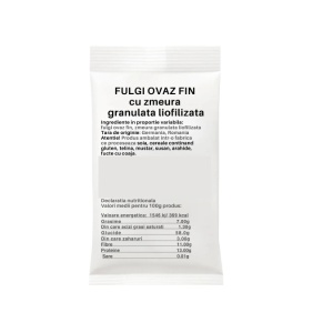 Fulgi de ovaz fini cu zmeura granulata liofilizata - 50 g - Img 2