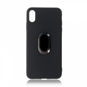 Husa iPhone XR Neagra Din Silicon Premium Cu Inel Rotativ - Img 2