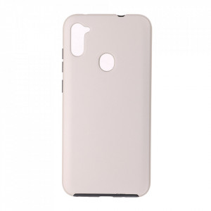 Husa Samsung Galaxy A11 - 360 Fully cu Spate din Policarbonat si Folie din Silicon - Crem