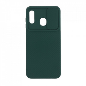 Husa Samsung Galaxy A30 - Silicon Antisoc cu Protectie Glisanta Pentru Camera - Verde