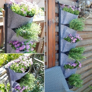 Jardinieră verticală cu 6 buzunare – Suport modern pentru plante decorative și ierburi aromatice, TMRY103137 - Img 4