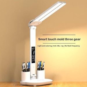 Lampa de birou Charging version 1, Reglare intensitate lumina rece/calda, USB, Timp, Temperatura, Data, Alb, AD4492 - Img 4