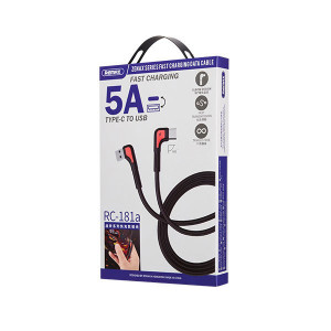 REMAX Cablu Zenax RC-181a - USB to Tip C - angled 5A 1 metre Negru - Img 2