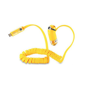 REMAX Incarcator auto Cutie RCC-211 - USB - 2,1A cu 3 in 1 cablu Micro USB, Lightning, Tip C YELLOW