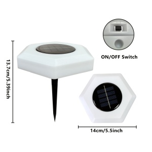 Set 4 lămpi solare LED hexagonale pentru sol – iluminat modern pentru exterior, TMKD572733 - Img 5
