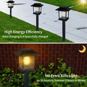 Set lămpi solare LED tip felinar pentru grădină – Iluminat clasic și ambiental pentru alei, TMYB302022 - Img 8