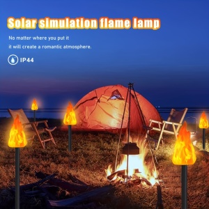 Set lămpi solare LED tip flacără – Iluminat ambiental cu efect de foc real, TMLP387083 - Img 4