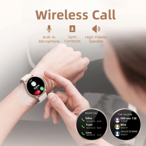 Smartwatch pentru dama, ecran 3.8 cm, bratara metal + silicon, TMHB7446213 - Img 2