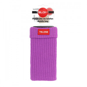 TelOne mobile phone sock with neck strap, plum