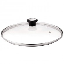 Capac din sticla termorezistenta Tefal, diametru 30 cm, maner bachelita - Img 2