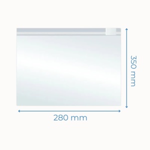 Pungi Reutilizabile cu Zip și Cursor, 350x280mm, Polietilenă, 70µm, 50Buc/Set