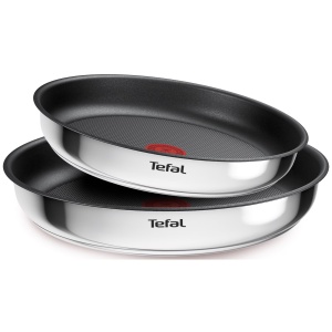 Set 2 tigai Tefal Ingenio Cook Eat , inox, 22/26cm, argintiu