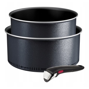 Set oale Tefal Ingenio So'Light 3 elemente, 18/20cm, aluminiu, negru