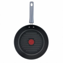 Tigaie grill cu interior anti-aderent Tefal Daily Cook G7314055, diametru 26 cm, exterior inox, inductie