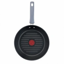 Tigaie grill cu interior anti-aderent Tefal Daily Cook G7314055, diametru 26 cm, exterior inox, inductie