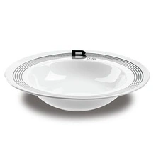 Farfurie pentru salata Nava, portelan, diametru 28,1 cm, seria Lines Black
