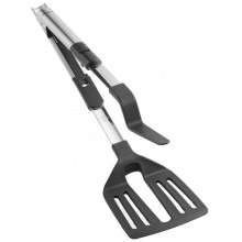Spatula perforata 2 in 1 Leifheit, plastic/inox, negru