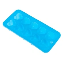 Forma din silicon pentru cuburi de gheata sau ciocolata KingHoff, 10 inimioare - Img 2