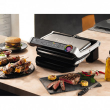 Gratar electric Tefal OptiGrill+ GC712D34 , 2000 W, 6 programe automate, argintiu-negru