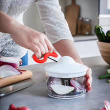 Tocator manual pentru alimente Tefal Chefclub K1740405, 500 ml, alb/rosu