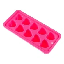 Forma din silicon pentru cuburi de gheata sau ciocolata KingHoff, 10 inimioare - Img 3