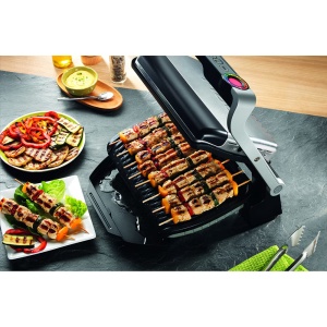 Gratar Electric Tefal OptiGrill+ GC716D12, 2000 W, 6 Programe Automate, Accesoriu pentru Gofre, Argintiu-Negru