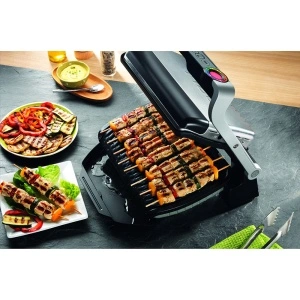 Gratar Electric Tefal OptiGrill+ GC716D12, 2000 W, 6 Programe Automate, Accesoriu pentru Gofre, Argintiu-Negru
