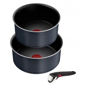 Set oale Tefal Ingenio So'Light 3 elemente, 18x20cm, aluminiu, negru