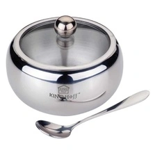 Zaharnita din inox KingHoff, capac, satinat, lingurita, capacitate 460 ml