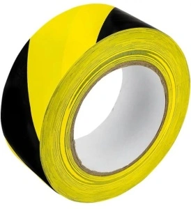Bandă Adezivă pentru Avertizare, 48mm/50 Metri, Galben/Negru - Siguranță și Avertizare Eficientă