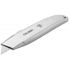 Cutter Utilitar cu Lama Retractabila SK5, Tolsen, Aluminiu, 61x19mm, Argintiu