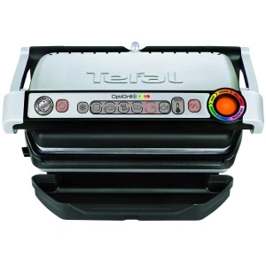 Gratar Electric Tefal OptiGrill+ GC716D12, 2000 W, 6 Programe Automate, Accesoriu pentru Gofre, Argintiu-Negru