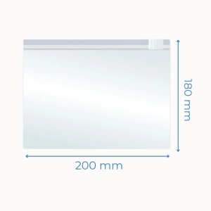 Pungi Reutilizabile cu Zip și Cursor, 200x180mm, Polietilenă, 70µm, 50Buc/Set