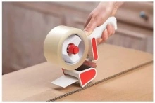 Dispenser Manual Eagle pentru Banda Adeziva 50mm/120 Metri, Plastic, Alb/Rosu