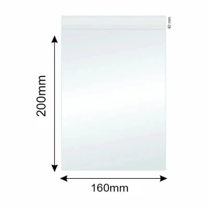 Pungi Polipropilena pentru Alimente/Textile, 160x200mm, Autoadeziv, Transparent, 40µm, 100Buc/Set