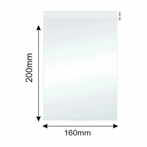 Pungi Polipropilena pentru Alimente/Textile, 160x200mm, Autoadeziv, Transparent, 40µm, 100Buc/Set
