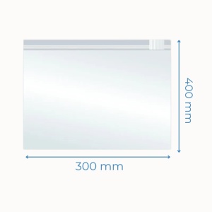 Pungi Reutilizabile cu Zip și Cursor, 400x300mm, Polietilenă, 70µm, 50Buc/Set