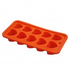 Forma din silicon pentru cuburi de gheata sau ciocolata KingHoff, 10 inimioare - Img 4