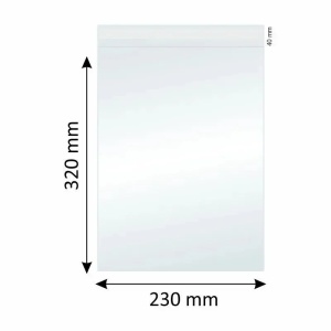 Pungi Polipropilena pentru Alimente/Textile, 230x320mm, Autoadeziv, Transparent, 40µm, 100Buc/Set