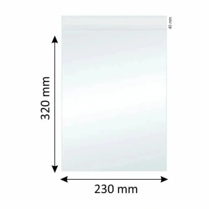 Pungi Polipropilena pentru Alimente/Textile, 230x320mm, Autoadeziv, Transparent, 40µm, 100Buc/Set