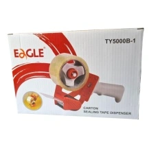 Dispenser Manual Eagle pentru Banda Adeziva 50mm/120 Metri, Plastic, Alb/Rosu