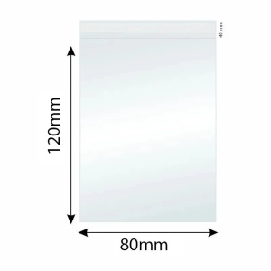 Pungi Polipropilenă pentru Alimente/Textile, 80x120mm, Autoadeziv, Transparent, 40µm, 100Buc/Set