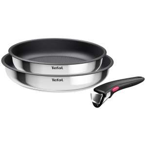 Set 2 tigai Tefal Ingenio Cook Eat , inox, 22/26cm, argintiu