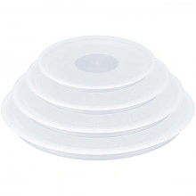 Set 3 capace TEFAL Ingenio L9019222, diametru 16, 18, 20 cm, plastic, alb
